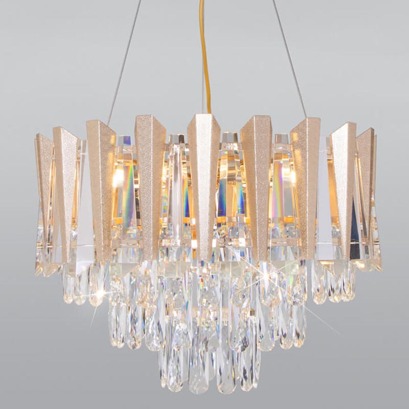 Люстра Crystal Edge Chandelier Прозрачный (Transparent) Золотой в Саратове | Loft Concept 