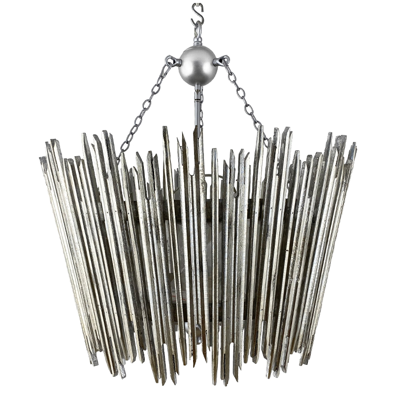 Люстра Ragna Silver Wooden Rods Chandelier Серебряный в Саратове | Loft Concept 