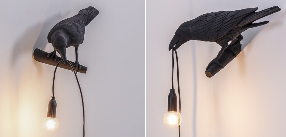 Бра Seletti Bird Lamp Black Looking Бра Seletti Bird Lamp Black Looking - Loft-Concept в Саратове