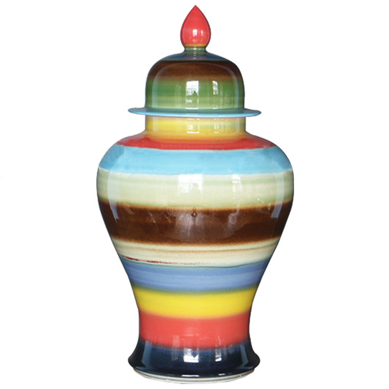 Ваза с крышкой Colored Stripes Rainbow Vase Мульти Ваза с крышкой Colored Stripes Rainbow Vase Мульти в Саратове | Loft Concept