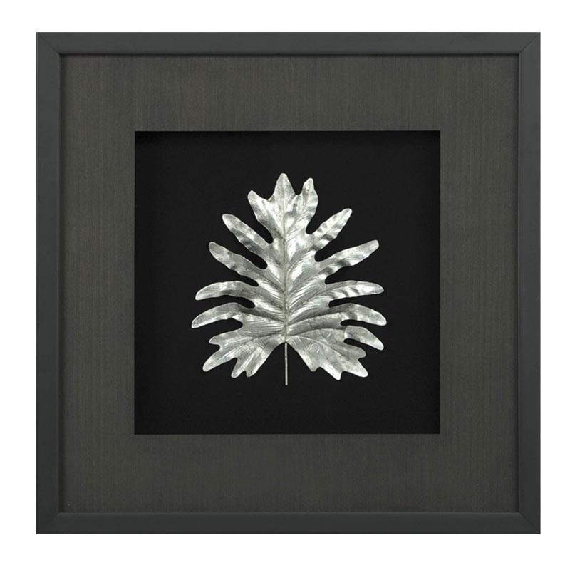 Панно Cassian Oak Leaf Черный Серебряный Панно Cassian Oak Leaf Черный Серебряный в Саратове | Loft Concept