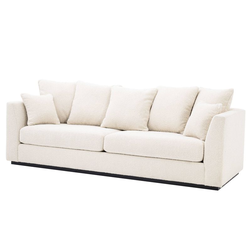 Диван Eichholtz Sofa Taylor boucle cream Кремовый Черный в Саратове | Loft Concept 