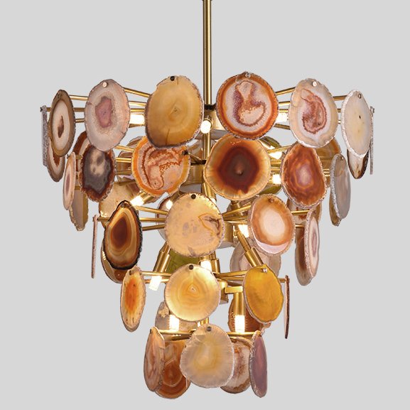 Люстра MARJORIE SKOURAS BEBE CHANDELIER AGATE natural Золотой в Саратове | Loft Concept 