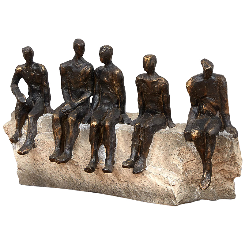 Статуэтка Sitting on the Rock Темная бронза Бежево-серый Статуэтка Sitting on the Rock Темная бронза Бежево-серый в Саратове | Loft Concept