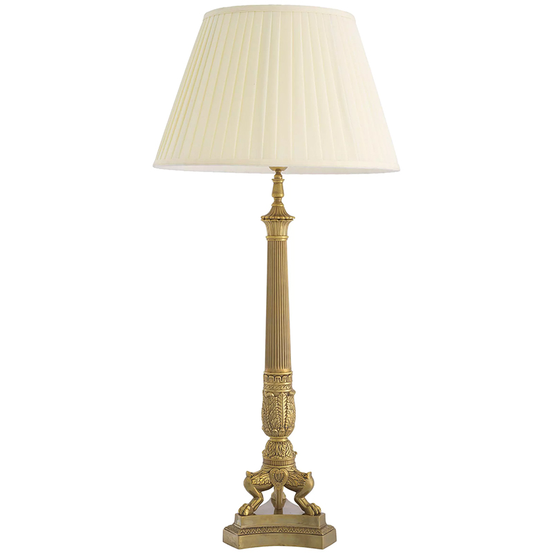 Настольная лампа Eichholtz Table Lamp Marchand Brass Латунь Винтажная латунь Кремовый в Саратове | Loft Concept 