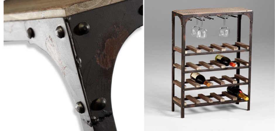 Стеллаж Industrial Metal Rust Console Wine Rack Стеллаж Industrial Metal Rust Console Wine Rack - Loft-Concept в Саратове