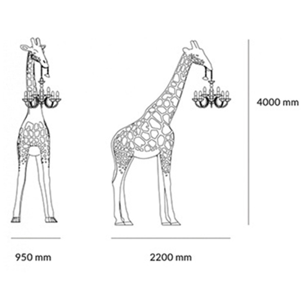 Торшер черный жираф в натуральную величину Giraffe Lamp large size в Саратове