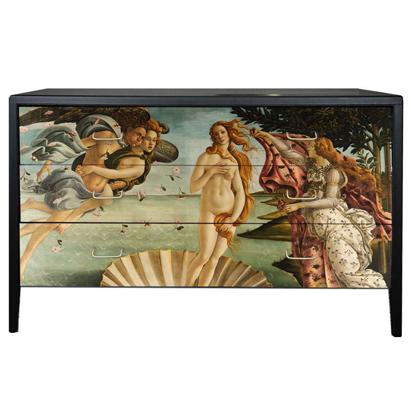 Комод Афродита Chest Of Drawers The Birth Of Venus Черный Бежево-серый в Саратове | Loft Concept 