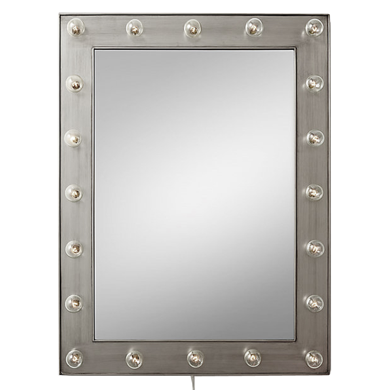 Зеркало с подсветкой Restoration Hardware ILLUMINATED Mirror Pewter Никель Сатин в Саратове | Loft Concept 