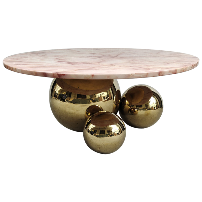 Кофейный стол Ball Metal Gold Coffee Table Золотой Дымчатая Роза в Саратове | Loft Concept 