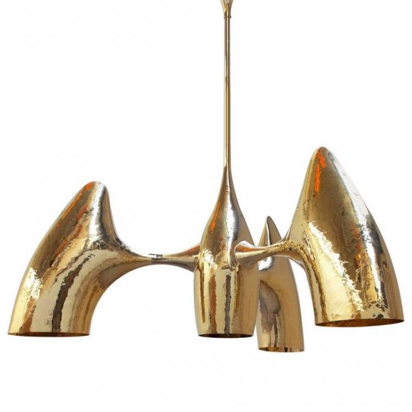 Люстра Philippe Hiquily Chandelier Винтажное глянцевое золото с состаренным эффектом в Саратове | Loft Concept 