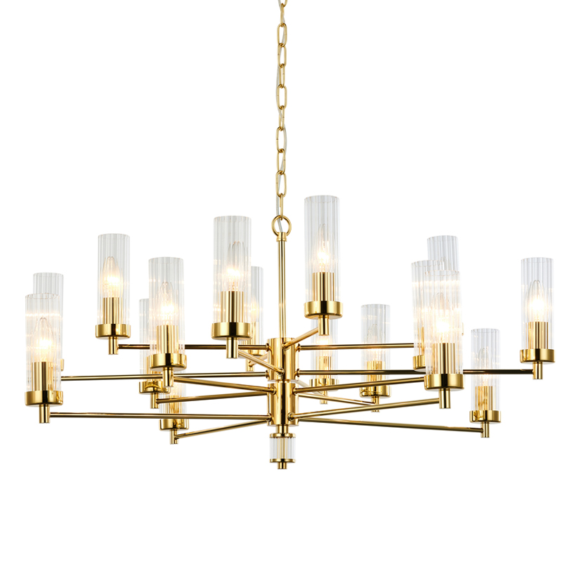 Люстра Jeanette Chandelier Gold 85 Глянцевое золото Прозрачный в Саратове | Loft Concept 