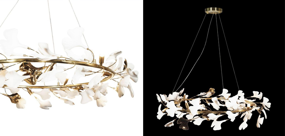 Декоративная люстра Wintery flover Gold с Белыми плафонами Декоративная люстра Wintery flover Gold с Белыми плафонами - Loft-Concept в Саратове