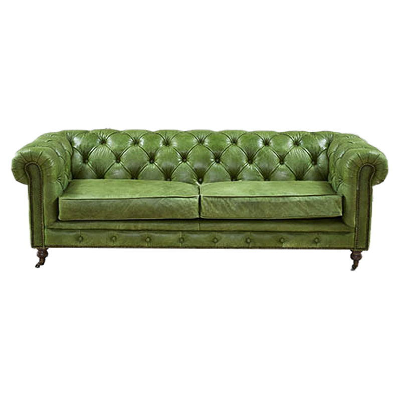 Диван Chesterfield leather Sofa green Зеленый в Саратове | Loft Concept 