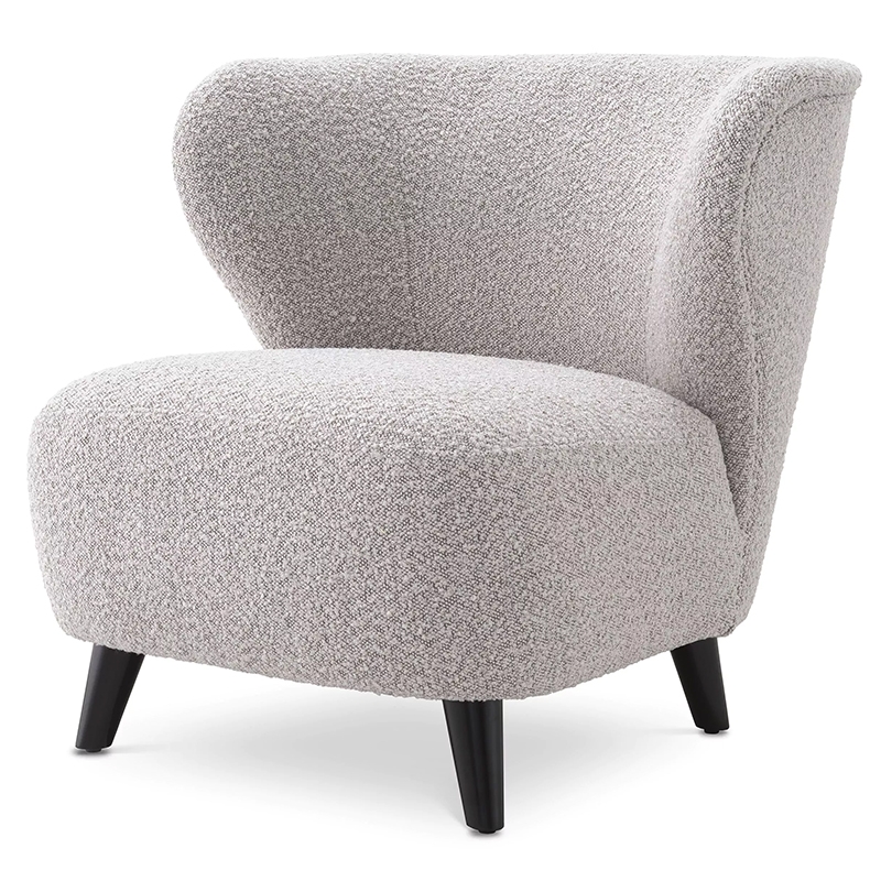 Кресло Eichholtz Chair Hydra Boucle Серый Черный Серый Черный в Саратове | Loft Concept 