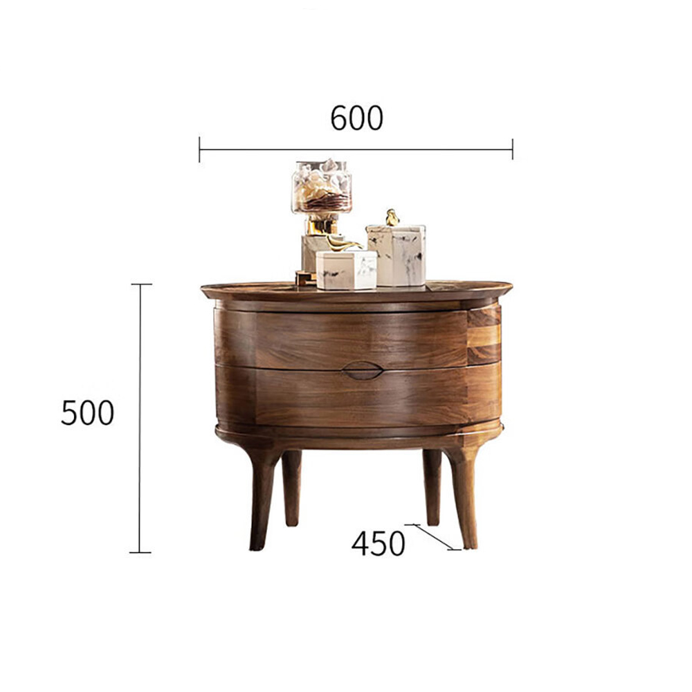 Прикроватный столик из дерева с 2-мя ящиками Moon Walnut Furniture Прикроватный столик из дерева с 2-мя ящиками Moon Walnut Furniture в Саратове