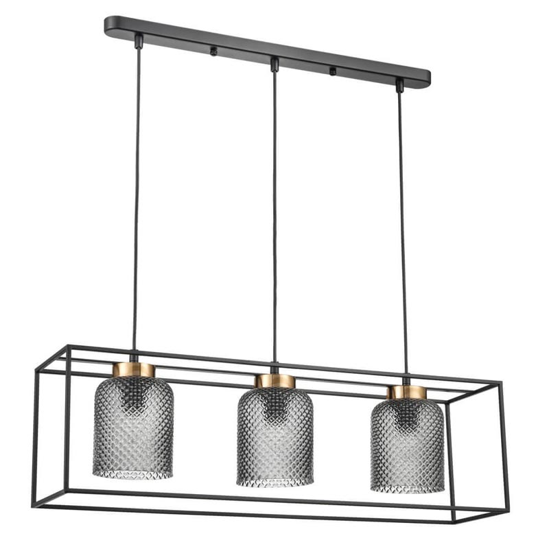 Люстра Myron Chandelier rectangular Черный Дымчатый (Smoke) в Саратове | Loft Concept 