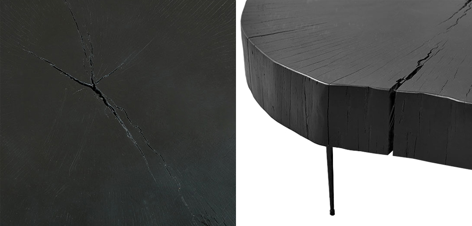 Кофейный стол Saw Cut Black Wood Coffee Table Кофейный стол Saw Cut Black Wood Coffee Table - Loft-Concept в Саратове