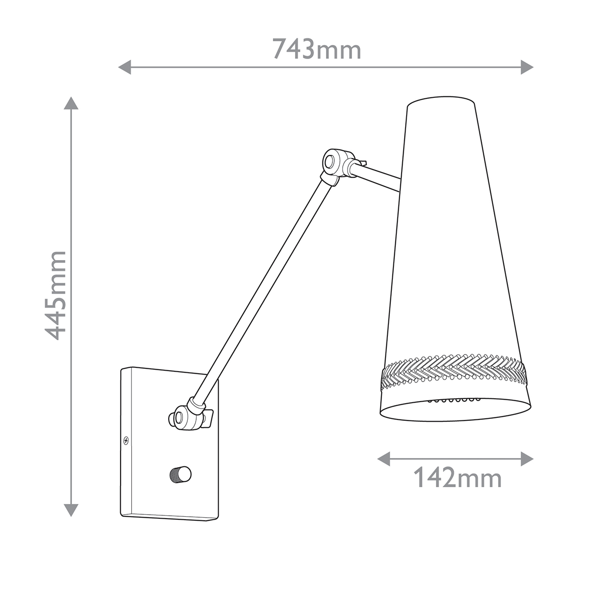 Бра черного цвета с конусным металлическим плафоном Alora в Саратове