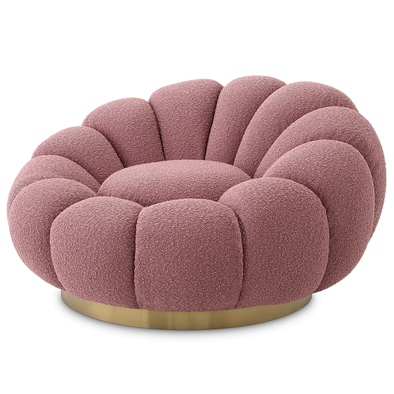 Кресло Eichholtz Swivel Chair Mello Rose Дымчатая Роза Латунь в Саратове | Loft Concept 