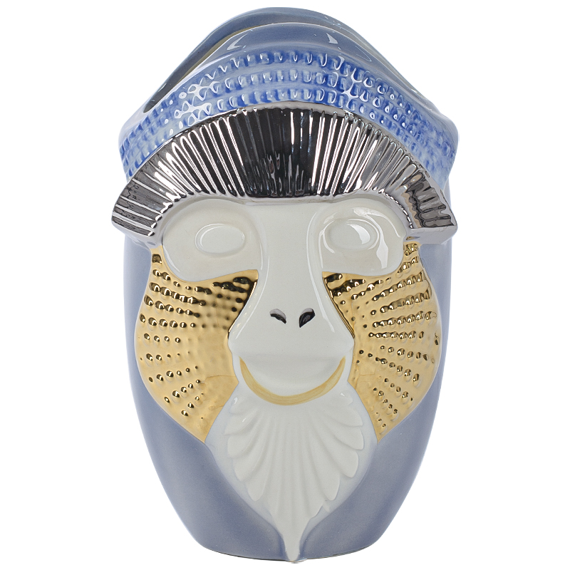 Ваза Primates Kandti Decoration blue Голубой Золотой Белый Серебряный в Саратове | Loft Concept 