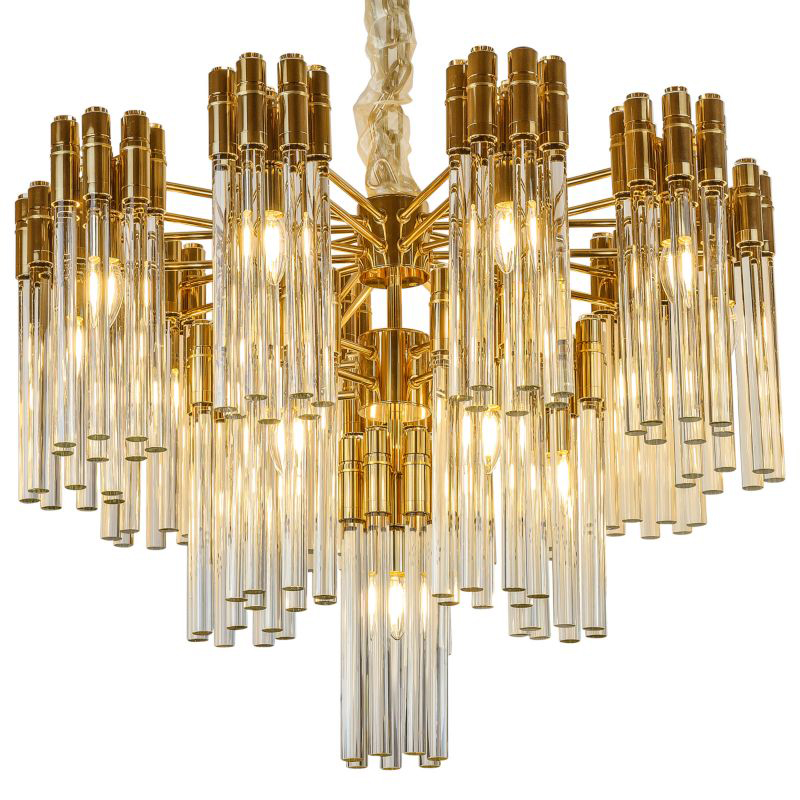 Люстра Contemporary Chandelier Crystal Gold Золотой Прозрачное Стекло в Саратове | Loft Concept 