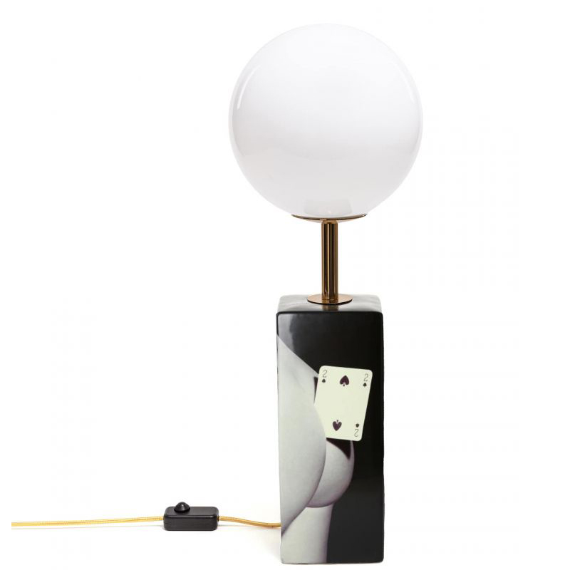 Настольная лампа Seletti Table Lamp Two of Spades Черный Белый Настольная лампа Seletti Table Lamp Two of Spades Черный Белый в Саратове | Loft Concept