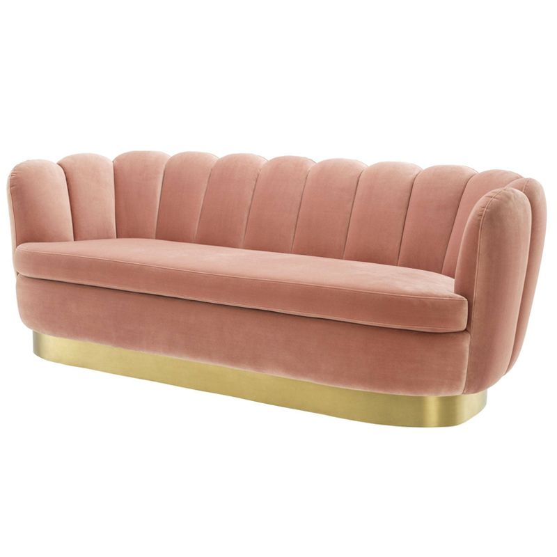 Диван Eichholtz Sofa Mirage nude Розовый пастельный Латунь в Саратове | Loft Concept 