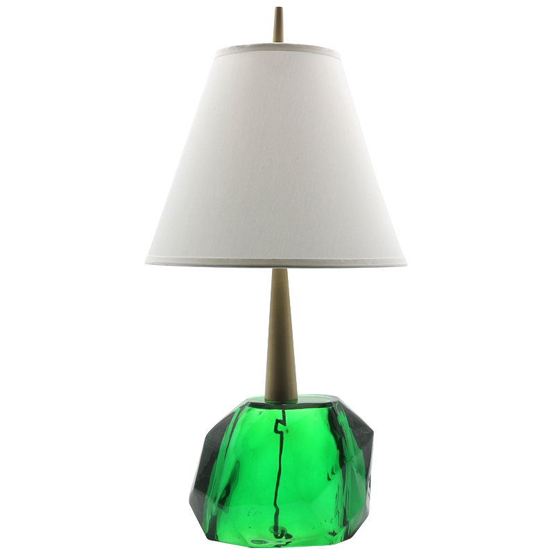 Table Lamp Emerald Прозрачный зеленый Золотой в Саратове | Loft Concept 