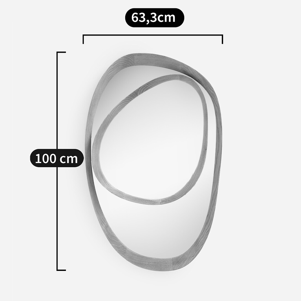 Ассиметричное зеркало в дубовой раме Infinity Symbol в Саратове