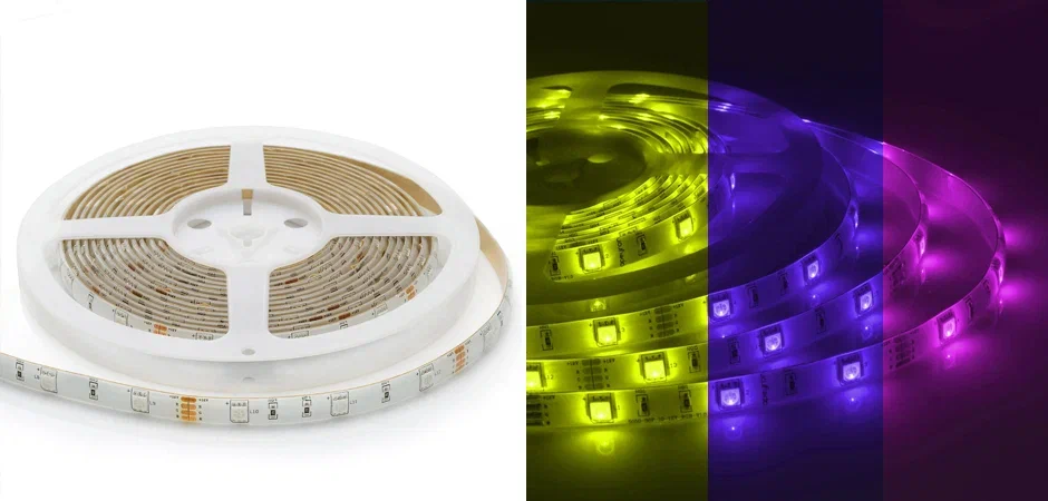 Светодиодная влагозащищенная лента 7,2W/m 30LED/m 5050SMD разноцветная 5M Светодиодная влагозащищенная лента 7,2W/m 30LED/m 5050SMD разноцветная 5M - Loft-Concept в Саратове