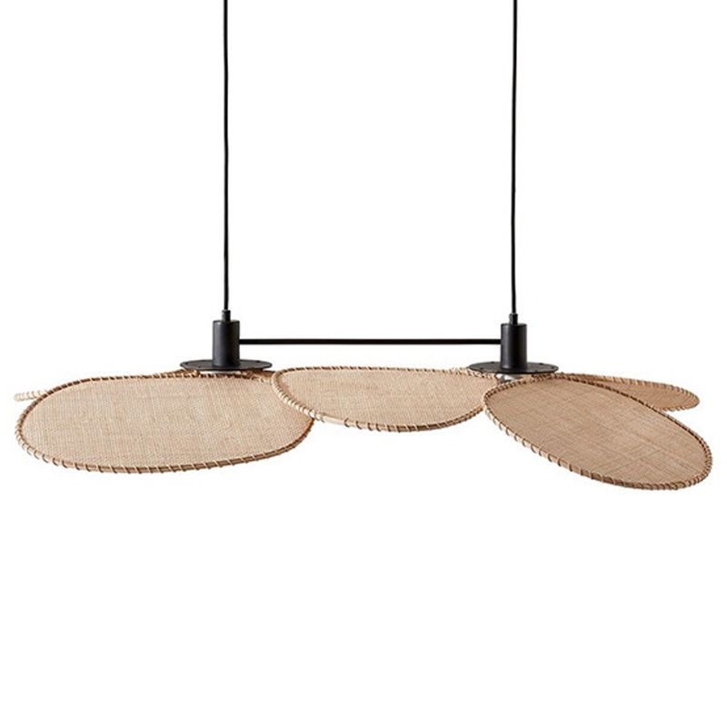 Подвесной светильник Takibi Two Lamp Pendant Древесина Черный Бежевый в Саратове | Loft Concept 