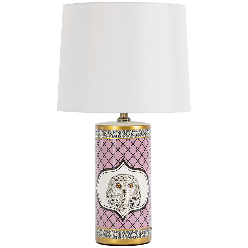 Настольная лампа Owl Collection Pink Lampshade Белый Розовый Черно-белый Золотой Настольная лампа Owl Collection Pink Lampshade Белый Розовый Черно-белый Золотой в Саратове | Loft Concept