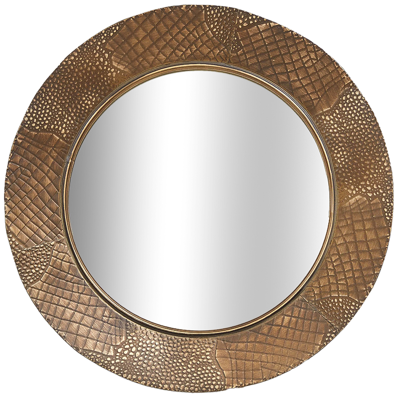 Круглое зеркало Rafferty Round Brass Mirror Латунь Зеркало в Саратове | Loft Concept 