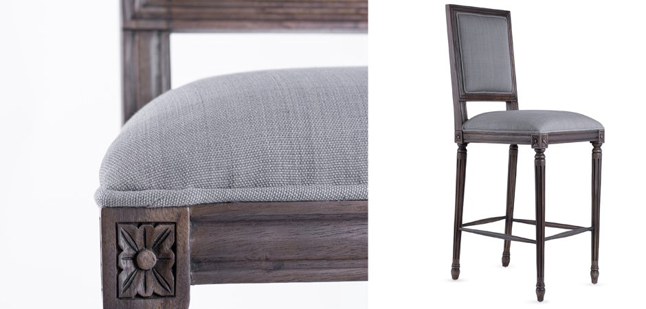 Барный стул JACOB bar stool Gray Linen Барный стул JACOB bar stool Gray Linen - Loft-Concept в Саратове