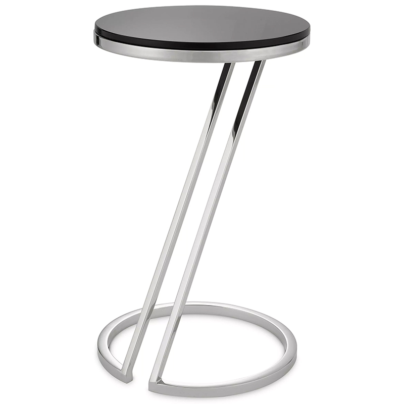 Приставной стол Eichholtz Side Table Falcone Chrome Хром Черный в Саратове | Loft Concept 