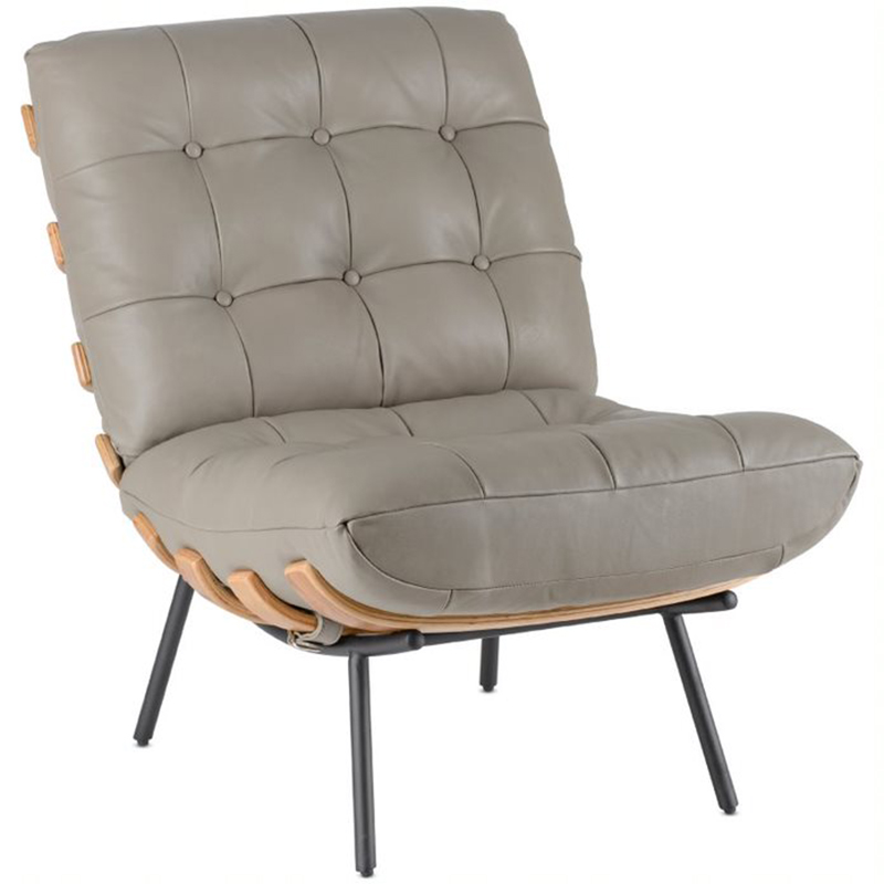 Кресло Philbert Chair grey leather Серый Кресло Philbert Chair grey leather Серый в Саратове | Loft Concept