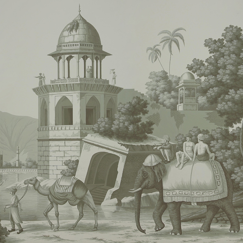 Обои ручная роспись Early Views of India Crystal Grey on scenic paper Обои ручная роспись Early Views of India Crystal Grey on scenic paper в Саратове | Loft Concept