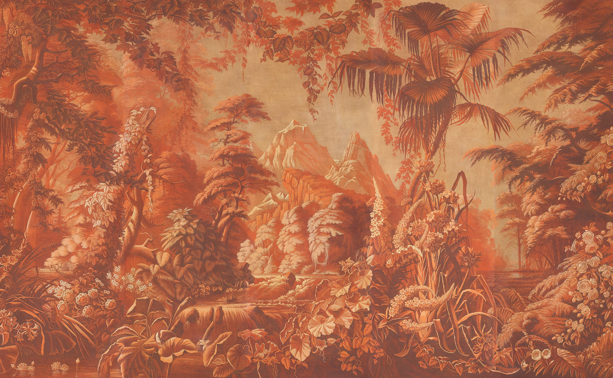 Обои ручная роспись L'Eden Coral Monochromatic on antique scenic Xuan paper Обои ручная роспись L'Eden Coral Monochromatic on antique scenic Xuan paper - постер Loft-Concept в Саратове
