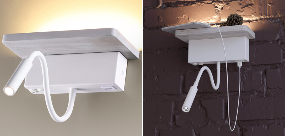 Бра Shirk Белое с USB входом Бра Shirk Белое с USB входом - Loft-Concept в Саратове