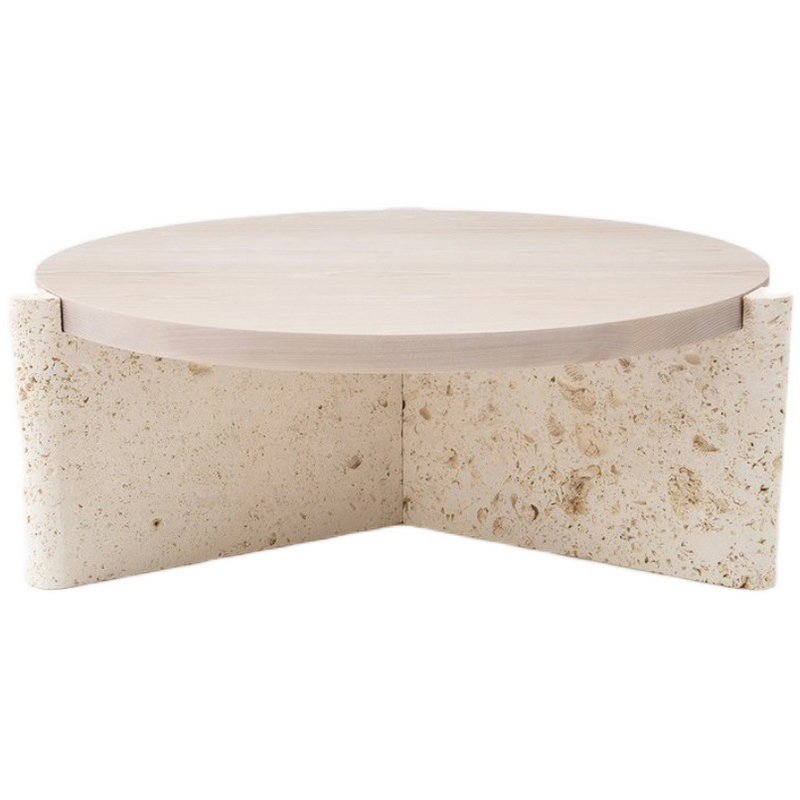 Кофейный стол Isla Travertine Coffee Table Бежевый в Саратове | Loft Concept 