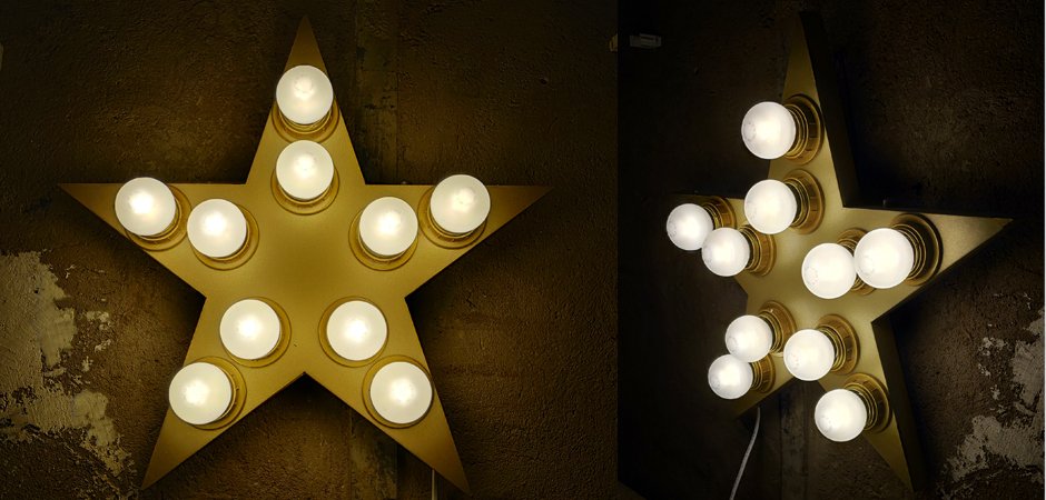 Настенный светильник Star золотая звезда Настенный светильник Star золотая звезда - Loft-Concept в Саратове