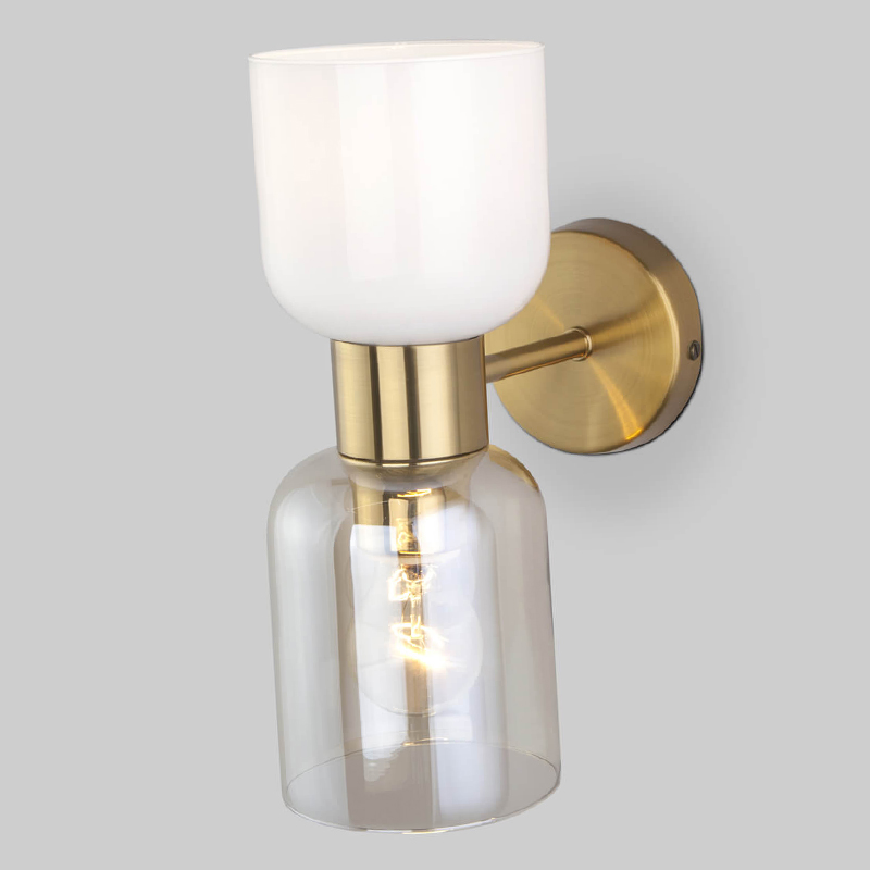 Бра Light maker studio Sconce white and smok brass Латунь Стекло Смок Белый в Саратове | Loft Concept 