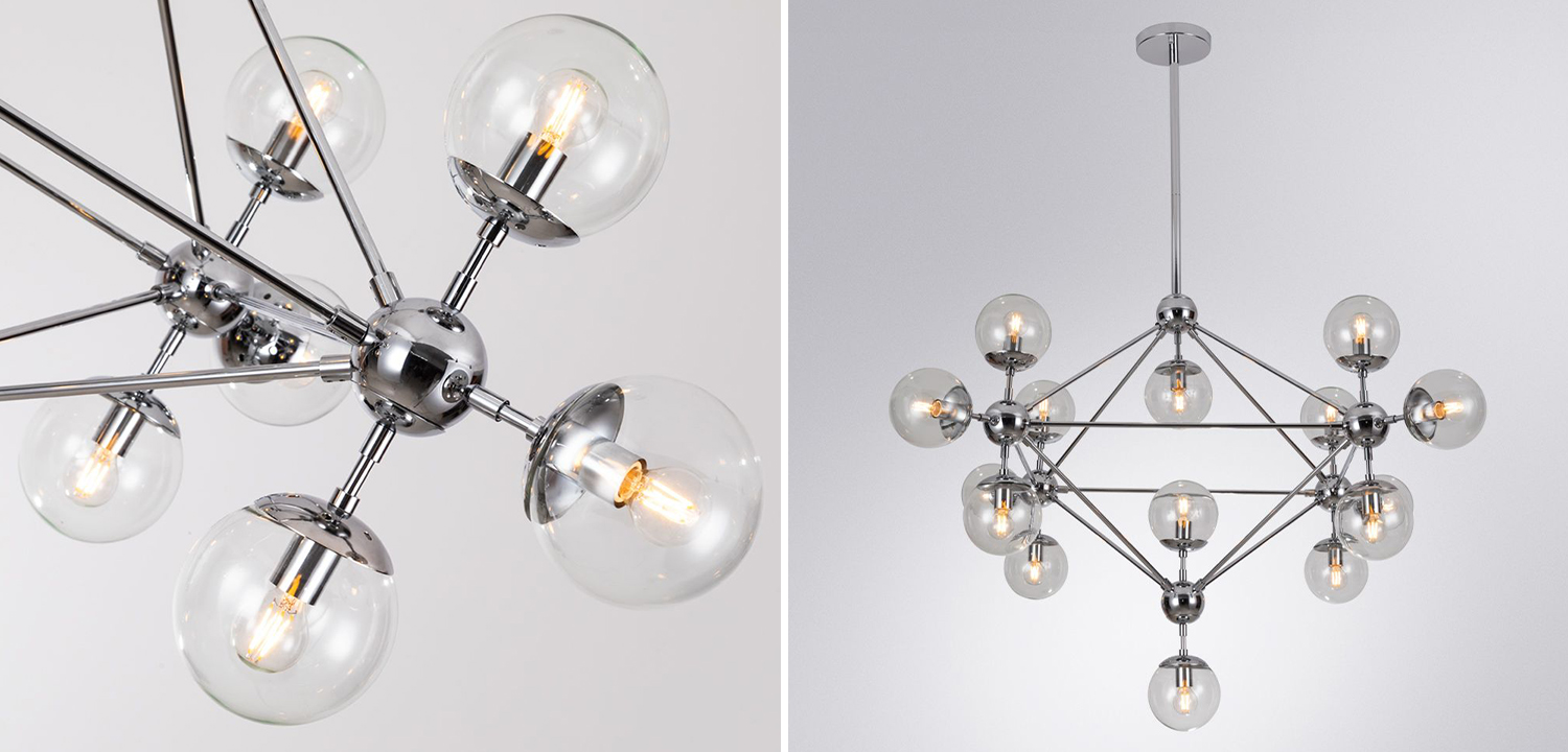 Люстра Modo Chandelier Chrome 15 - фото