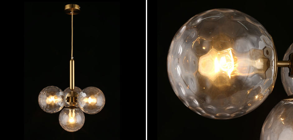 Люстра Bubble Glass с рельефным стеклом Люстра Bubble Glass с рельефным стеклом - Loft-Concept в Саратове