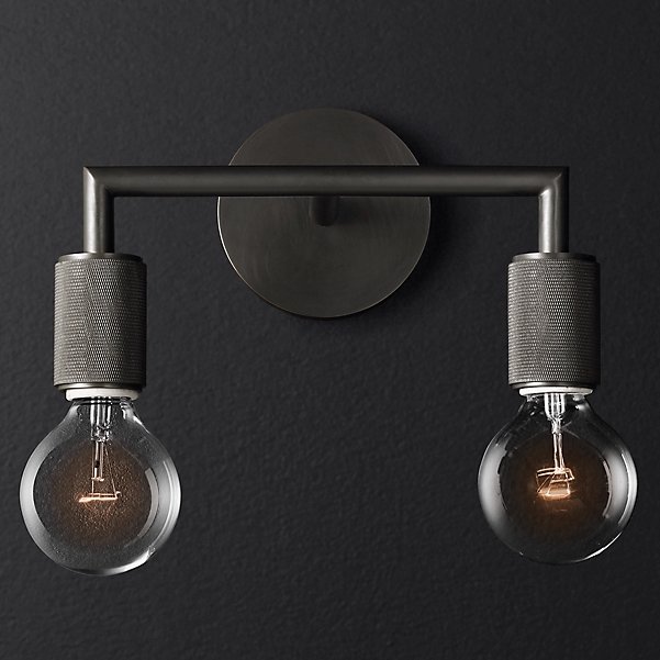 Бра RH Utilitaire Double Sconce Black Темная бронза в Саратове | Loft Concept 