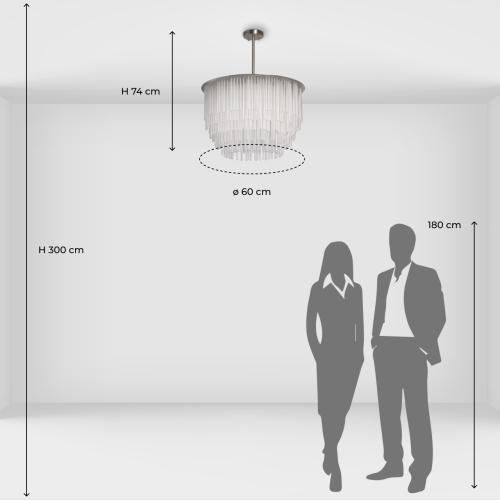 Люстра круглая с прозрачными стеклянными трубками Nembus в Саратове