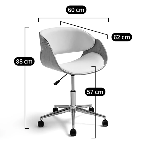 Вращающееся офисное кресло на колёсах Delwyn Chair White в Саратове