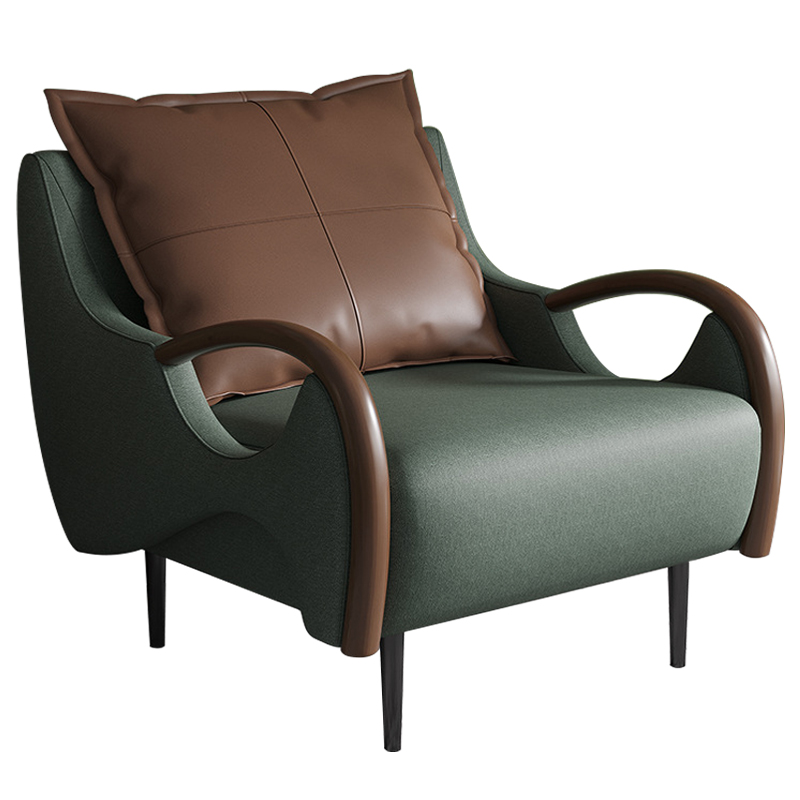 Кресло Oliwier Green Armchair Зеленый Коричневый в Саратове | Loft Concept 