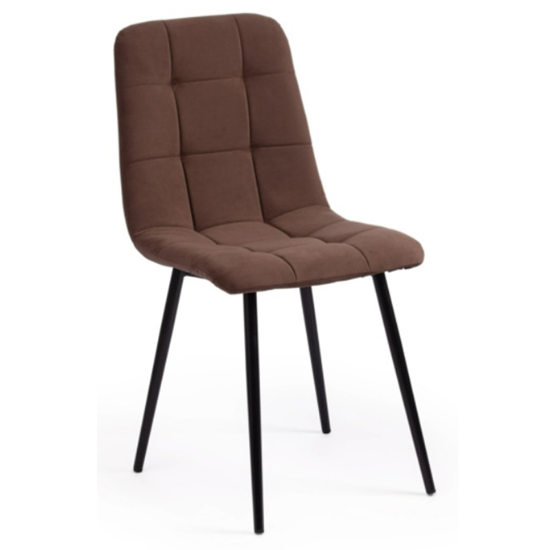 Стул Nancy Velour Brown Chair Коричневый Черный в Саратове | Loft Concept 